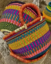Hand-woven African basket